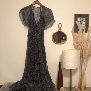 Doen Antoinette Dress in Black Prairie Paisley